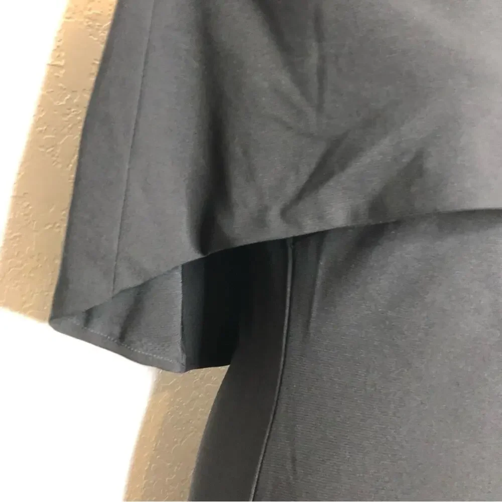 Nicole Miller Collection black cape off shoulder sheath dress size 12 NWT chic